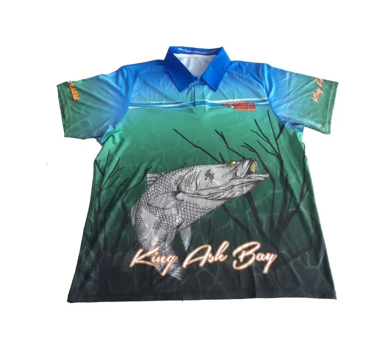 Manufacturer Custom Label Design Your Own 100% Polyester Fishing T-Shirt Sublimation Fishing Jersey Fishing Wear