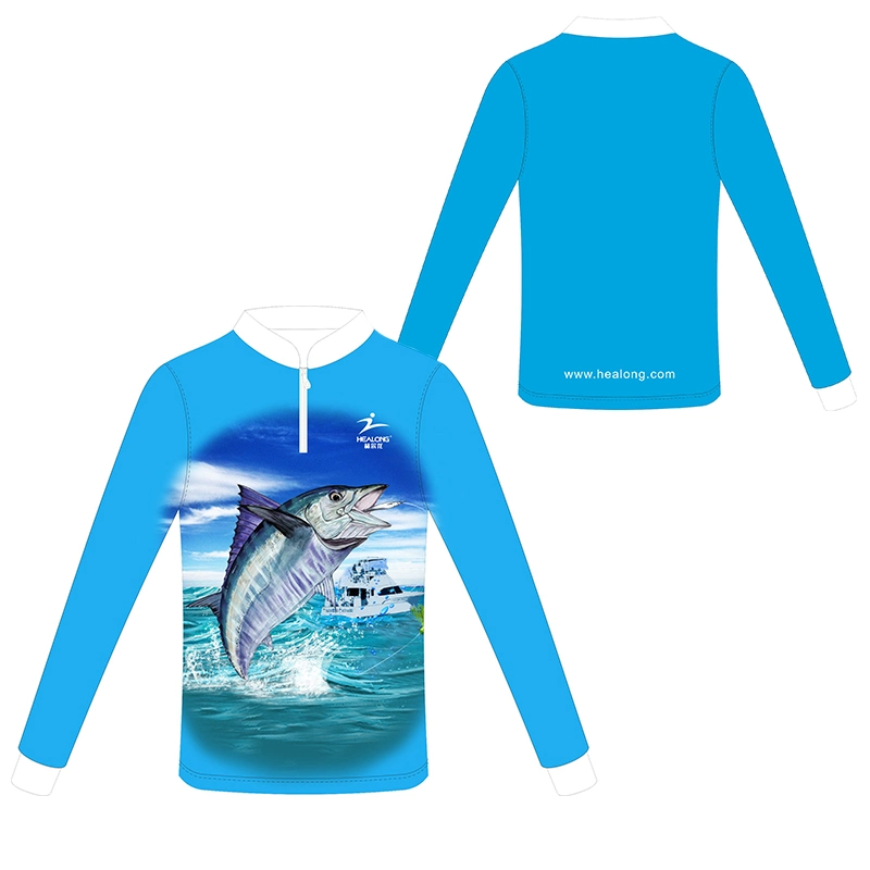 Custom UV Protection and Quick Dry Kids Winter Fishing Jersey Shirts Wear