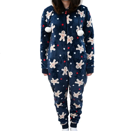 Fournisseur en gros combinaison animale vêtements de nuit personnalisés pyjamas à manches longues de noël Onesie automne hiver vêtements de détente en flanelle