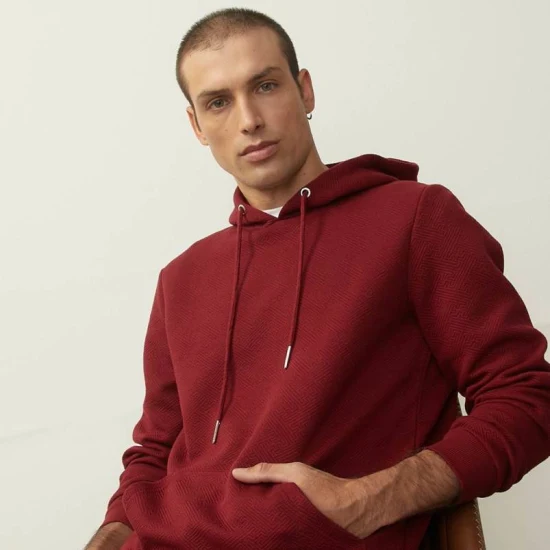 Pull à capuche en jacquard pour hommes