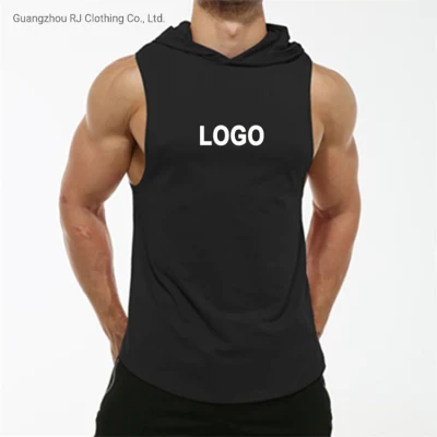 Débardeurs à capuche d'entraînement pour hommes Sports Bodybuilding Stringer Muscle Cut off T-shirt Sweats à capuche de sport sans manches pour hommes